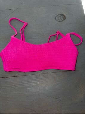 wild fable Fuchsia Smocked Bikini Top